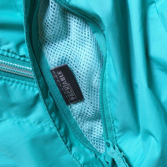 Columbia Rain Jacket Packable Windbreaker, S, Switchback III, Miami teal, hoodie - Picture 13 of 16